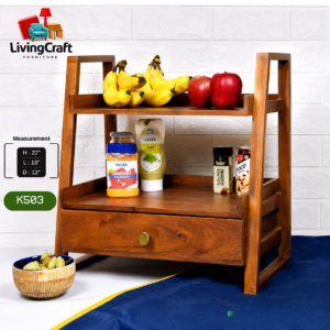 Compact Wooden Kitchen Rack