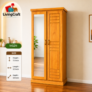 Modern Mirror Double Door Wooden Almirah