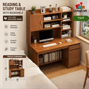 Reading & Study Table with Bookshelf